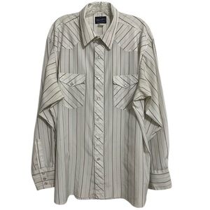 Vintage Wrangler Men’s Button Down Pearl Snap Long Sleeve Shirt XXL